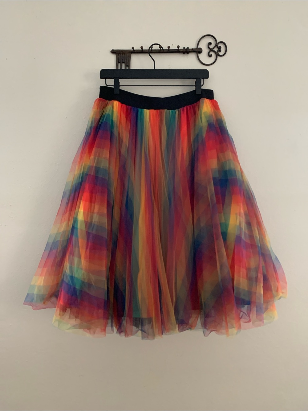 Torrid Rainbow Tulle Midi Skirt Size 0 Multicolor Elastic Waist - Picture 7 of 9